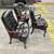 3 matching tufted leather chairs with carved wood gooseneck style arms exc cond 10 thumbnail