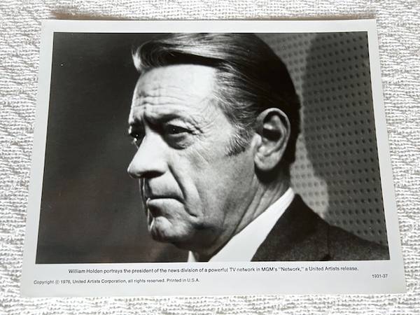 Original 8x10" b&w still of William Holden in NETWORK (1976) 1