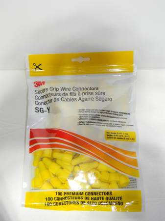 3M Secure Grip Wire Connectors SG-Y Yellow - 100EA Per Bag 1