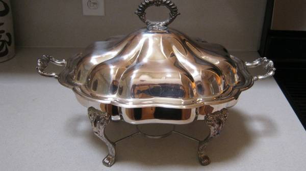 Sheffield silverplate chafing dish 1