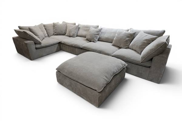 6pc Sereen Modular Sectional Sofa Couch by Aiden & Ivy – Taupe 1