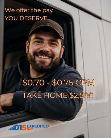 CDL A DRIVERS - Consistent Miles | $0.75 CPM | Take Home $2,500 1
