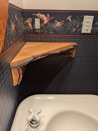 Handcrafted Rustic Twig & Bark Corner Shelf 🌲🦆 1