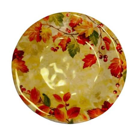 Fall Ceramic Serving Salad Dessert Plates Set 9 Micro-Dish-Oven Safe 1