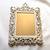 Vintage Tabletop Mirror with Ornate Cream Colored Cast Iron Frame 10 thumbnail