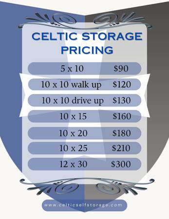$130 / 100ft2 - ¡Mira Celtic Storage hoy mismo! (Keizer)63660394896899120