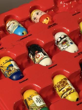 Large Partial Mighty Beanz Collection – Multiple Series in Red and Blu 1