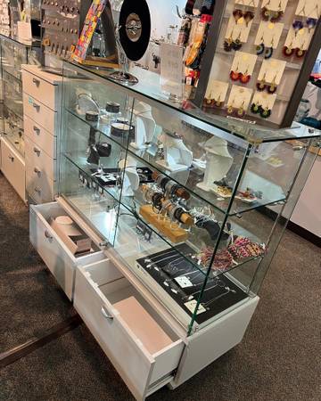 Glass Display Case with Drawers 1