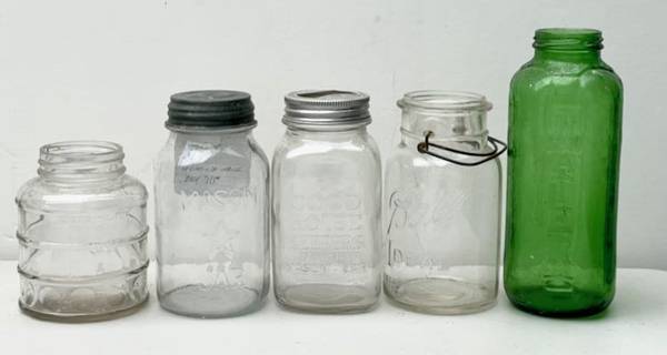 Antique Mason Jars and Antique bottles - LOT 1