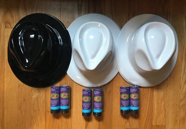 6 Confetti Party Poppers & 3 Plastic Party Hats 1