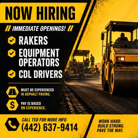 NOW HIRING!! 1