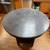 Wooden round dinner table with glass top 2 thumbnail