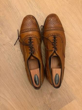 Allen Edmonds Strand Cap Toe Oxford Walnut 10 D + Cedar Trees & Shoe Bags 1