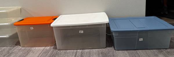 Plastic storage boxes, priced individually 1