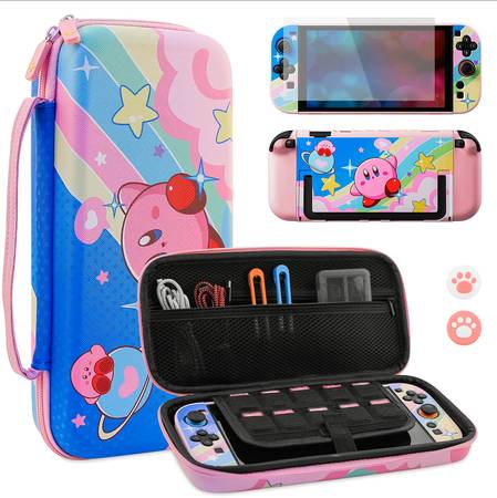 Kirby Nintendo Switch 2 Carrying Case + Hard Shell Cover + Glass 1