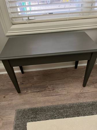 Solid Wood Gray Bench with Interior Storage 1