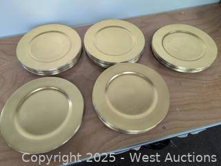 (47) Gold (Acrylic) Round Charger Plates 1