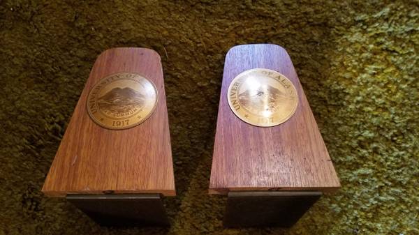 Vintage University of Alaska bookends 1