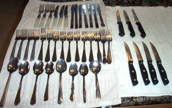 49 pc FLATWARE & STEAK KNIVES MISCELLANEOUS PIECES 1