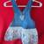 OshKosh Layered Overall Denim Butterflies Dress Size Girls 12M 3 thumbnail