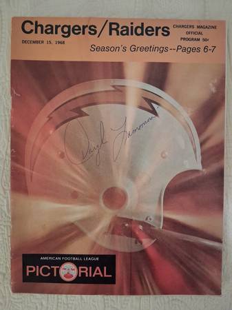 ***Nice Daryle Lamonica Auto 1968 Raiders game day program 1