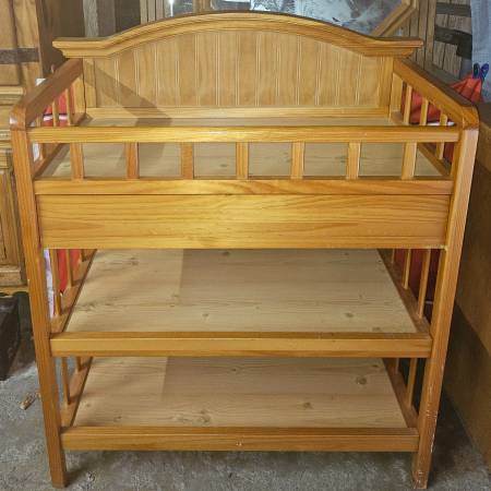 Nice wood changing table with storage 1