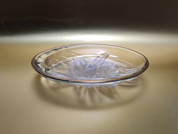 Vintage Mikasa Studio Nova Iris Crystal Oval Candy Trinket Soap Dish 1