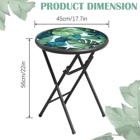 18" Side Table Round Folding Table--clean like new 1