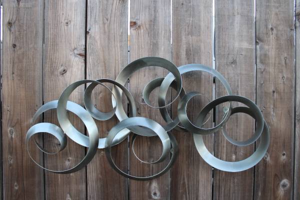 C. Jere Brushed Steel "Continuity" Dimensional Circles Hanging Sculpture 1