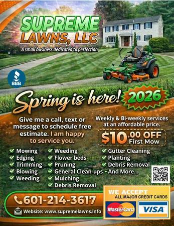 Supreme Lawns, LLC | Reliable Lawn Care & Maintenance – $10 Off First 1