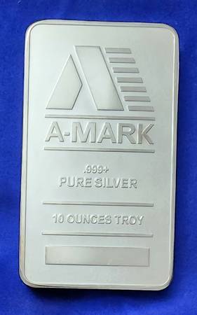 Amark 10 oz silver bullion bars .999 fine silver - $1 (Gautier)62945093750785120