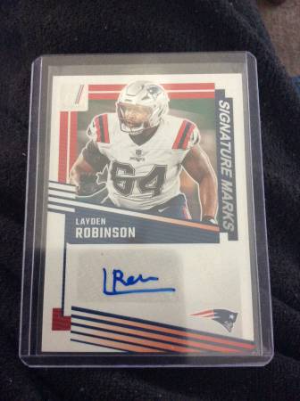Layden Robinson, autographed (COA) card, Atlanta Falcons 1