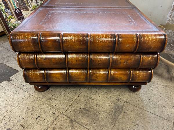 Theodore Alexander Book Stack Leather Top Coffee Table 1