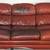 Leather Burgundy 79 inch Sofa in Very Good Condition 2 thumbnail