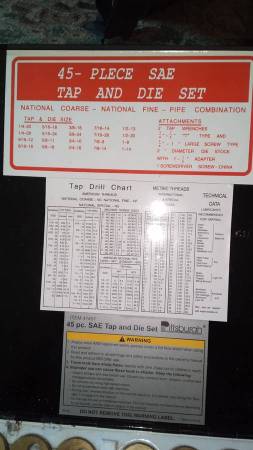Tap & Die Set. SAE 1