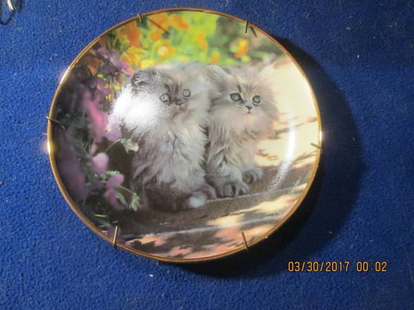 "SITTING PRETTY" Decorative Collector Plates CATS FRANKLIN MINT HEIRLO 1