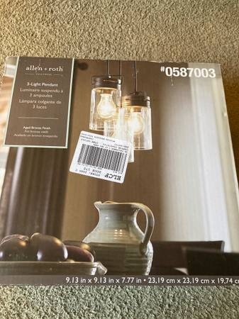 NewAllen + Roth 0587003 Valleymede 3-Light Pendant Aged Bronze Finish 1