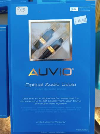 Auvio 3ft Optical Audio Cable 1