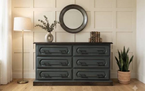 green dresser with wood top Dark Envy - furniture - by owner - sale furniture sage green dresser