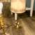 Rare Hand-crafted Vintage Gilt Brass Boudoir Lamps w/Porcelain Flowers 3 thumbnail
