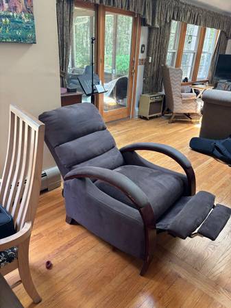 Dark Gray Microfiber Reclyiner 1