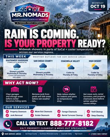 PROPERTY CLEANOUTS + JUNK REMOVAL | TEMECULA • MURRIETA • SAME DAY 1