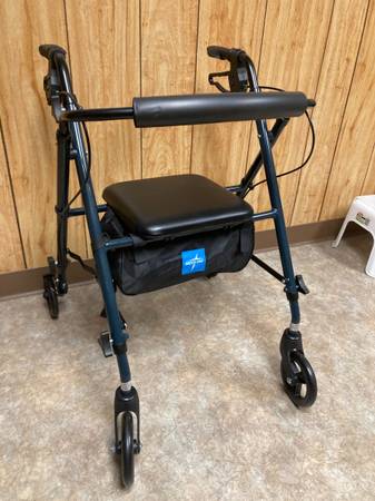 MedLine Rollator Walker -Smokey Blue-6" wheels- 250lb.cap. 1