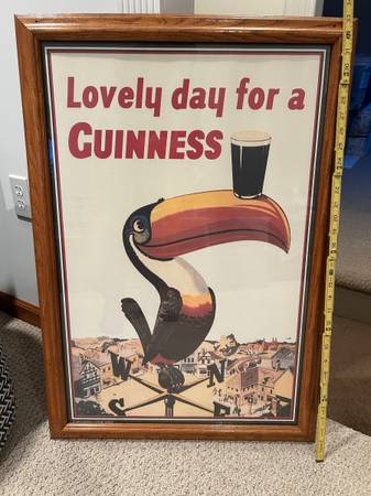 Framed   'What a Lovely Day for a Guinness' print  size 23" x 32" 1