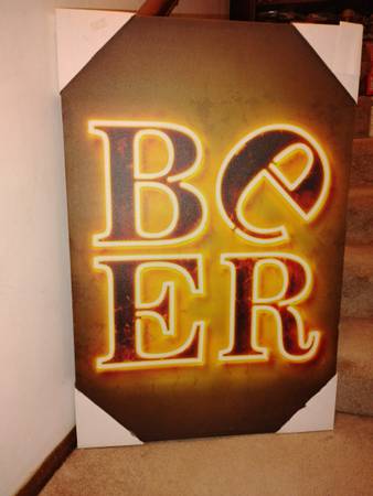 Large Canvas Wall Picture! BEER! 36" x 24" Brand New! 1
