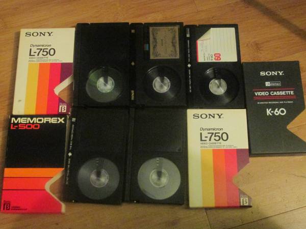 BETA-MAX TAPES MAXELL SONY MEMOREX (5) 1