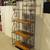 Bakers rack plant stand four wood shelves & ornate welded metal frame 3 thumbnail