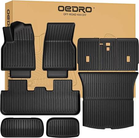 OEDRO All-Weather Floor Mats – Tesla Model Y Juniper (2025–2026) 1