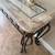 Console table, code table, end table glass metal scroll beige 12 thumbnail