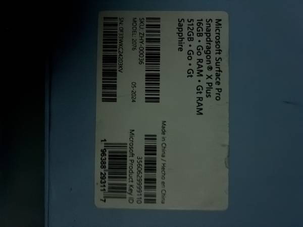 2024 Microsoft Surface Pro Snapdragon X plus 11 Pro Elite Ugrade 1TB crucial 700 1